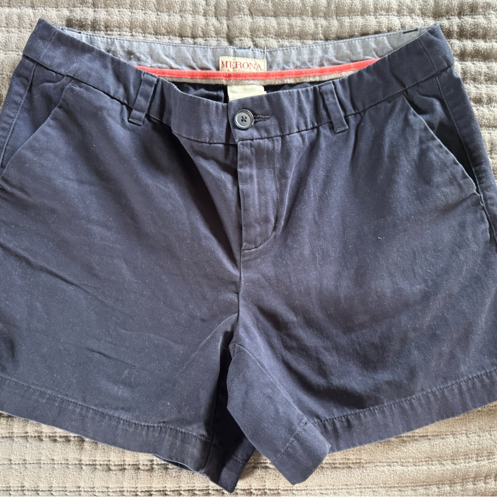 Merona Blue Flat Front Shorts Casual Style